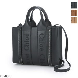 Chloe Woody Small Shoulder Bag Leather Black